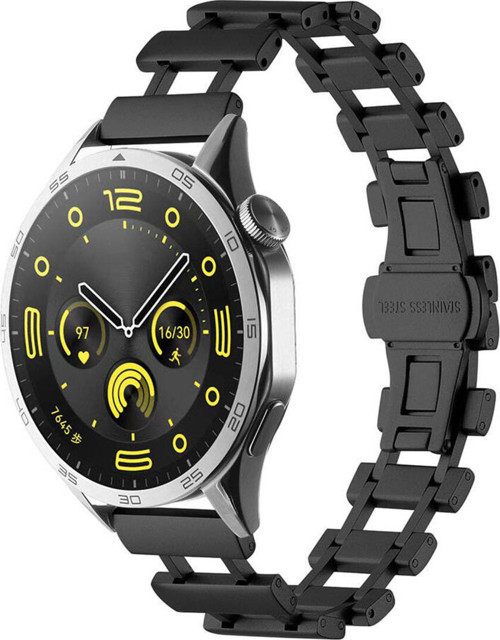 Gear S3 Uyumlu Klfs- Krd-96 22Mm Metal Kordon-Siyah