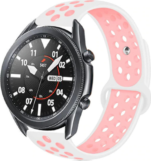 Galaxy Watch 46Mm (22Mm) Krd-02 Uyumlu Klfs Kordon-Beyaz-Pembe