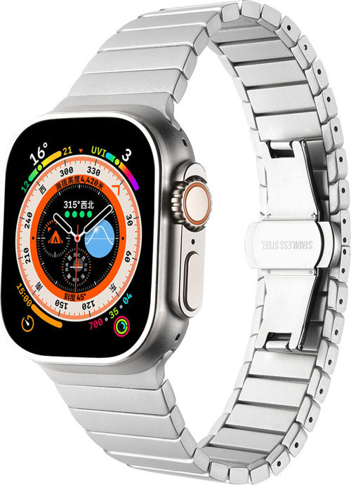 Watch 44Mm Kordon Uyumlu Krd-79 Metal Strap Kayış Klfs- Gri