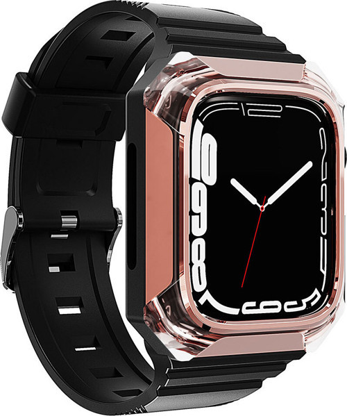 Watch 7 45Mm Uyumlu Krd-88 Sert Pc Kasa Koruyuculu Uyumlu Klfs Kordon-Rose Gold