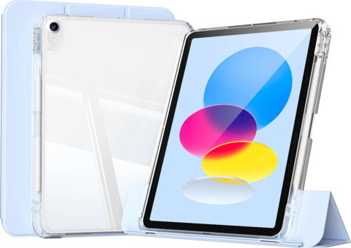 İpad 10.9 2022 (10.Nesil) Kılıf Magnetik Ayrılabilen Airbagli Klfs Sliding Tablet Kılıfı - Mavi Aç