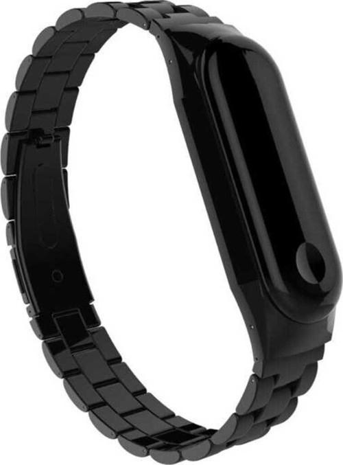 Xiaomi Mi Band 5 Uyumlu Krd-04 Metal Klfs Kordon-Siyah