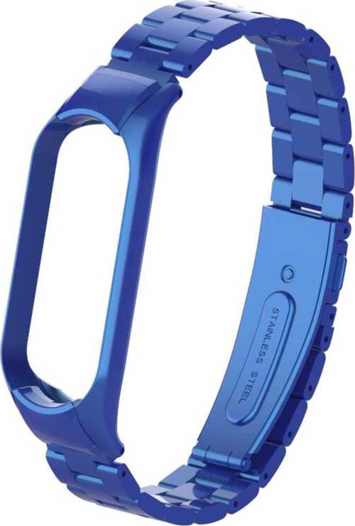 Xiaomi Mi Band 5 Uyumlu Krd-04 Metal Klfs Kordon-Lacivert