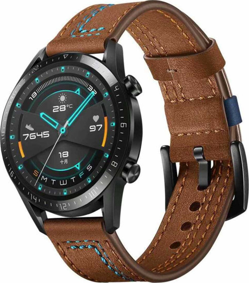 Gear S2 (20Mm) Uyumlu Krd-19 Deri Klfs Kordon-Kahverengi