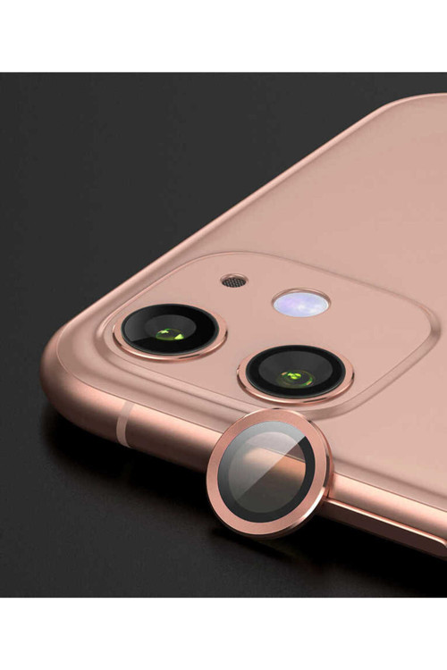 İphone 11 Uyumlu Klfs Cl-07 Kamera Koruyucu-Rose Gold