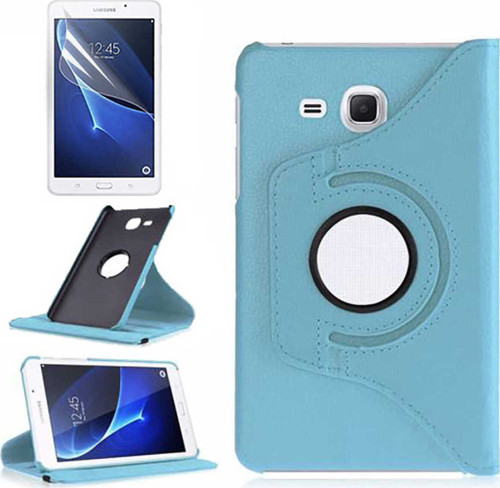 Galaxy Tab 4 T280 Uyumlu Klfs Dönebilen Standlı Kılıf-Mavi
