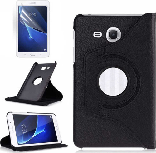Galaxy Tab 4 T280 Uyumlu Klfs Dönebilen Standlı Kılıf-Siyah
