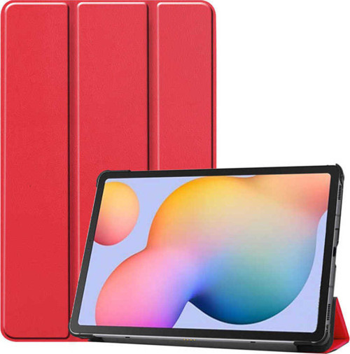 Galaxy Tab S7 Fe Lte (T737-T736-T733-T730) Uyumlu Klfs Smart Cover Standlı 1-1 Kılıf-Kırmızı