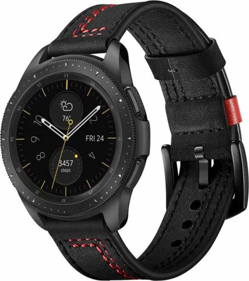 Huawei Watch Gt 3 46Mm Uyumlu Krd-19 Deri Klfs Kordon-Siyah