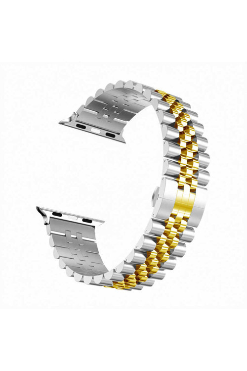 Watch 44Mm Uyumlu Krd-36 Metal Klfs Kordon-Gümüş-Gold