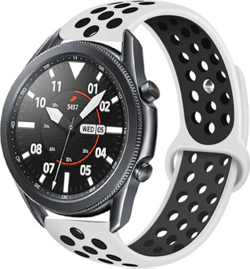 Gear S3 (22Mm) Krd-02 Uyumlu Klfs Kordon-Beyaz-Siyah