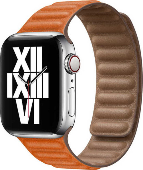 Watch 40Mm Uyumlu Krd-34 Deri Klfs Kordon-Koyu Turuncu