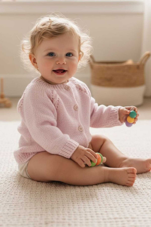 1-2 Yaş Örgü Kız Bebek Hırkası