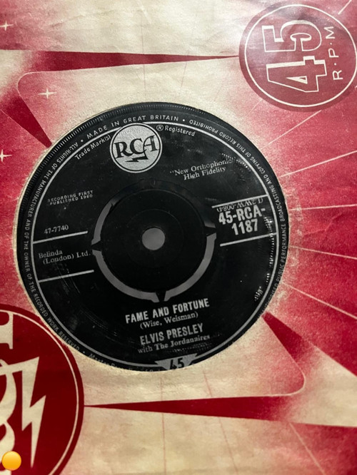 Elvis Presley - Stuck On You / Fame And Fortune 7" Plak - 1960 UK Press (RCA-1187)