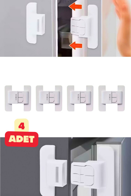 4 Adet Çocuk Kilidi Buzdolabı Mobilya Çekmece Dolap Kapağı Güvenlik Koruma Kilit