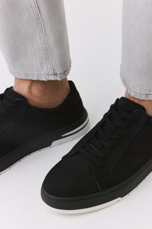 Erkek Nubuk Deri Siyah Spor Ayakkabı