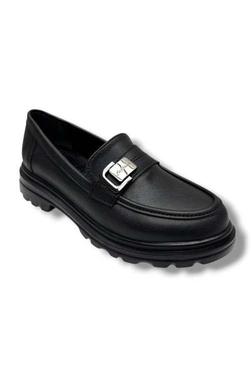 836-26 Deri Loafer Tokalı Anatomik Kadın Ayakkabı