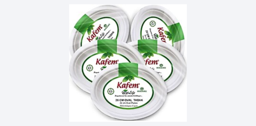 Ambalaj Marketim Kafem Ekolojik Oval Karton Tabak 26 cm 25 Adet