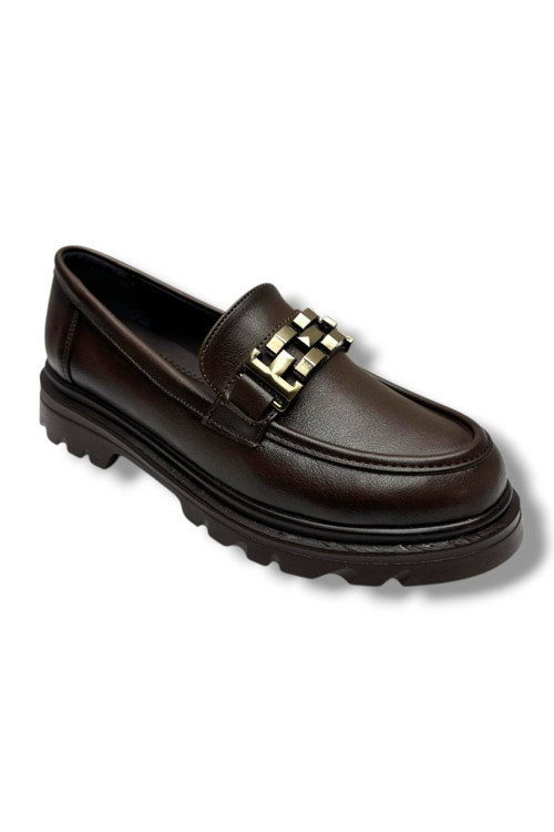 801-26 Deri Loafer Tokalı Anatomik Kadın Ayakkabı
