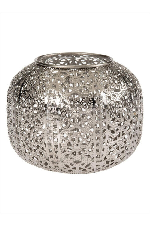 Silver Ajur Metal Tealight Mumluk L