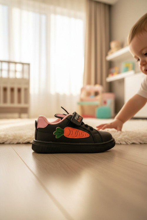 Enoch Havuç Figürlü Ve Kulak Detaylı İlk Adım Bebek Ayakkabı