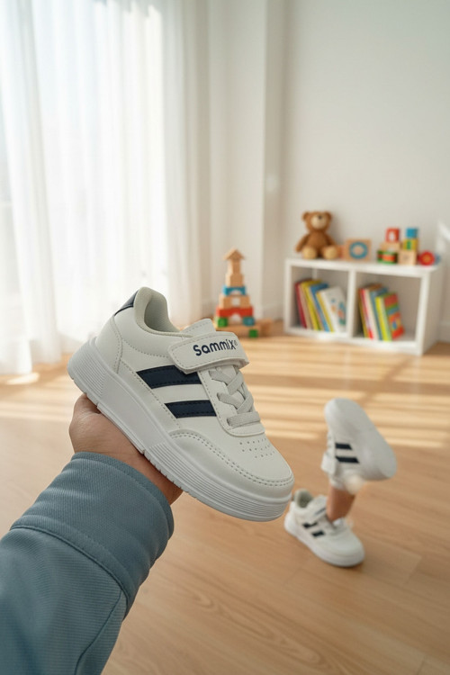 Enoch Unisex Çocuk Spor Ayakkabı Cırtlı Ve Bağcıklı Sportif Model