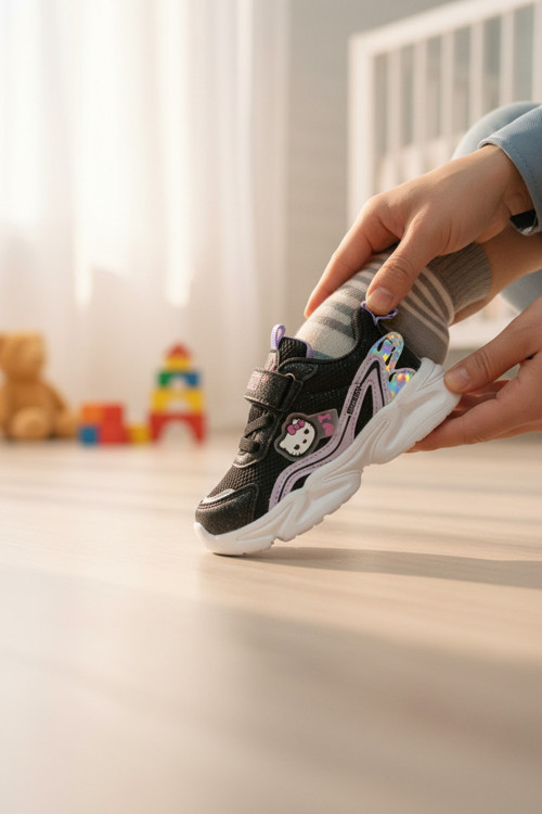 Enoch Hello Kitty Karakter Figürlü Ve Hologram Detaylı Kız Çocuk Spor Ayakkabı