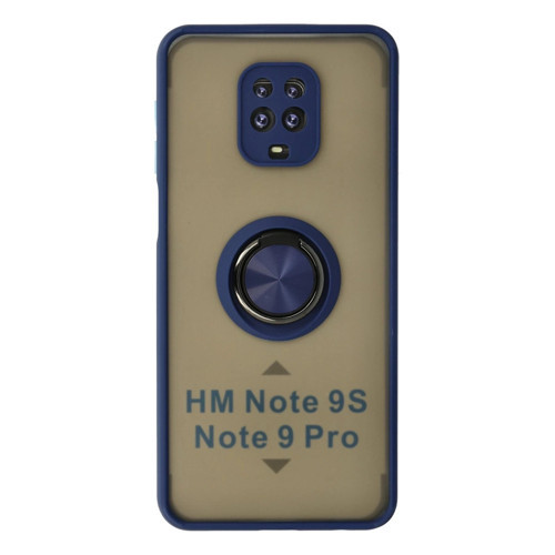 Xiaomi Redmi Note 9 Pro Kılıf Montreal Yüzüklü Silikon Kapak - Lacivert