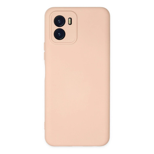 Vivo Y15s Kılıf Nano İçi Kadife Silikon - Pudra
