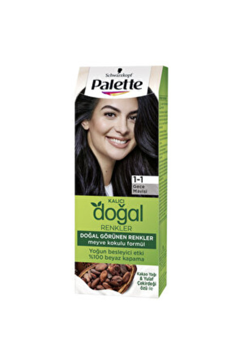 ( 2 ADET ) Palette Kalıcı Doğal Renkler Saç Boyası 1-1 Gece Mavisi