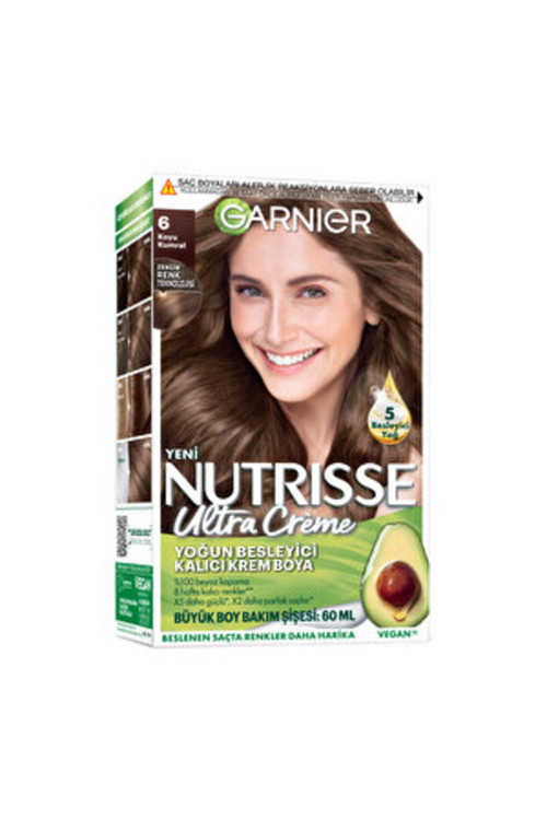 ( 2 ADET ) Garnier Nutrisse Yoğun Besleyici Kalıcı Krem Saç Boyası 6 Koyu Karamel