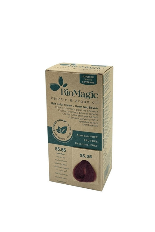 Doğal Organic 55.55 Şarap Kızılı Kalıcı Krem Saç Boyası 60ml. ….473