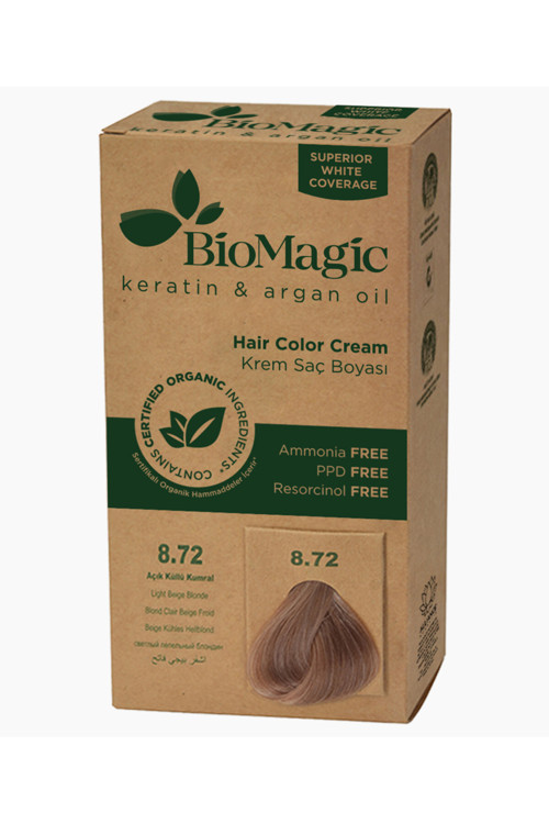 Dogal Organic Krem Saç Boyası Açık Küllü Kumral No. 8.72