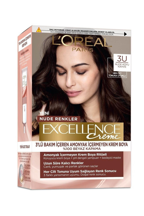 L’oréal Paris Excellence Creme Nude Renkler Saç Boyası – 3u Nude Koyu Kahve
