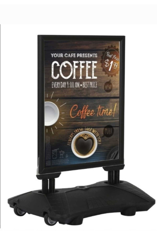 Rüzgara Dayanıklı Açılır Kapanır Dış Mekan Reklam Panosu Çift Taraflı 60x85cm Çerçeveli Siyah Renk