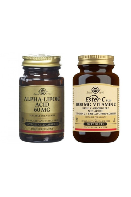Alpha Lipoic Acid 60 Mg 30 Tablet+Solgar Ester-C Plus 1000mg 30 Tablet