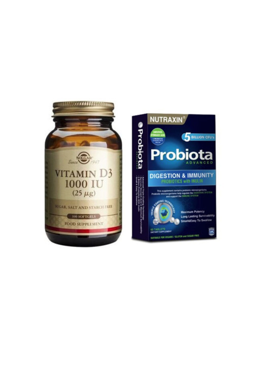D3 Vitamini 1000 Iu 100 Kapsül + Nutraxin Advanced Probiota (özel Probiyotik Desteği) 60 Tablet