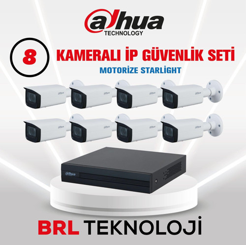 8 Kameralı 4 MP Motorize Ip Güvenlik Kamera Seti