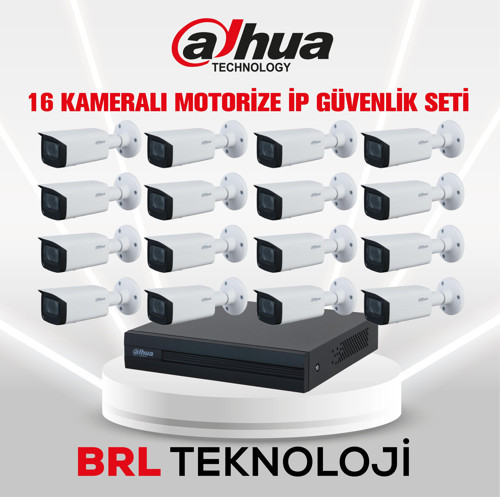 16 Kameralı 2 MP Motorize Ip Güvenlik Kamera Seti