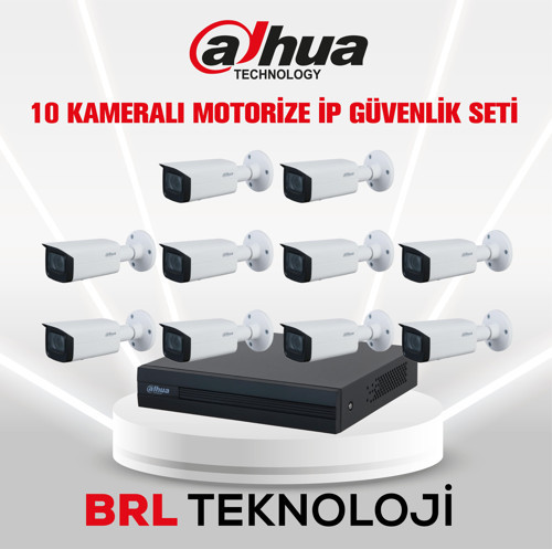 10 Kameralı 2 MP Motorize Ip Güvenlik Kamera Seti