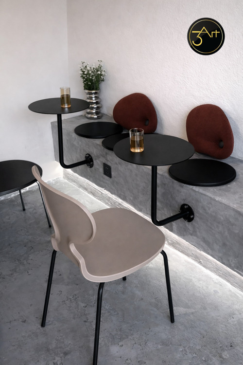Duvara Monte Balkon Masası – Modern Yuvarlak Kafe Masası, Dış Mekan Duvar Tipi Masa