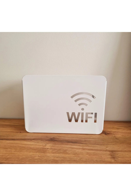 Beyaz Metal Wifi Modem Saklama Kutusu 24Cmx18Cm Pc Bilgisayar Kablo Gizleyici Dekoratif Kutu
