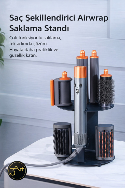Airwrap Dyso_N Masa Üstü Metal Saç Aletleri Organizer - Fön Maşa Tarak Düzenleyici - Şık Tasarım