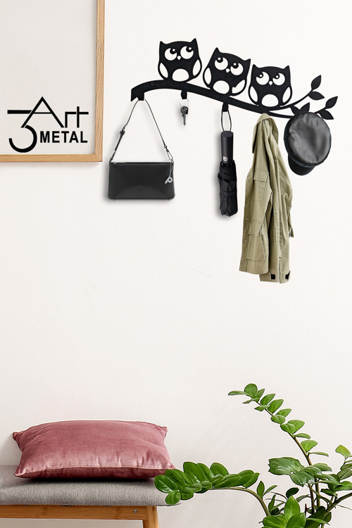 Dekoratif Metal Askılık - Duvar Askısı - Banyo Hol Antre Askısı