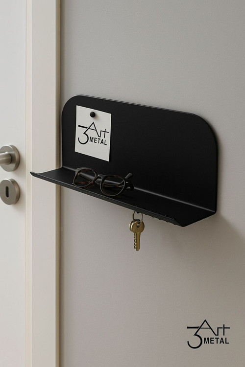 Duvar Tipi Anahtarlık Ve Gözlük Organizeri – Minimalist Metal Raf Askılık Giriş Ve Hol Kullanım