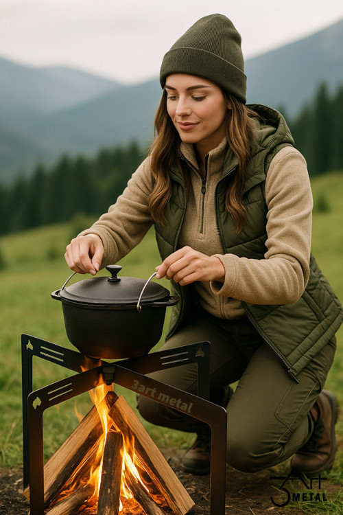 Demonte Metal Kamp Ocağı – Katlanabilir Taşınabilir Outdoor Ateş Ocağı - Mangal, Piknik, Doğa
