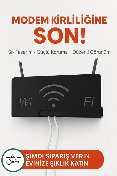 Şık Tasarımlı Metal Wi-Fi Modem Ve Router Kablo Düzenleyici – Estetik Ve Düzenli Görünüm - Wifi Kutu