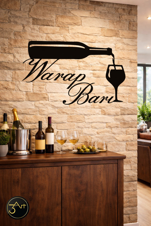 Şarap Barı Tablo - Wine & Bar Duvar Dekoru- Mutfak Ve Salon Tablosu