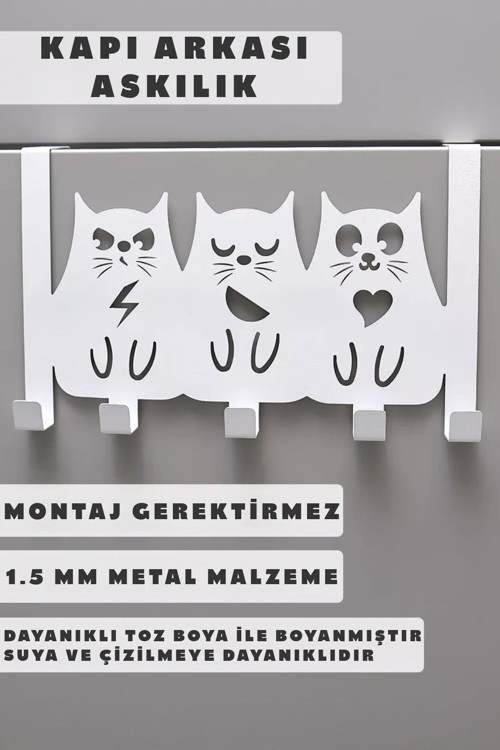 Metal Amerikan Kapı Arkası Askılık - Dekoratif Demir Banyo Askısı