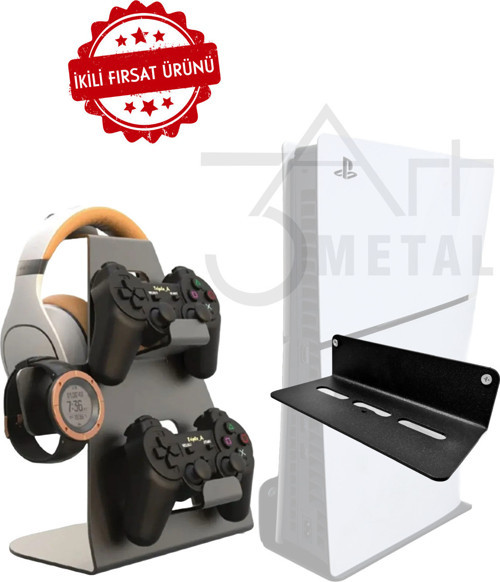 2'Li Fırsat Ps5 Ve Ps5 Slim Duvar Standı Joystick Konsol Tutacağı Yerden Tasarruf Gaming Aksesuar